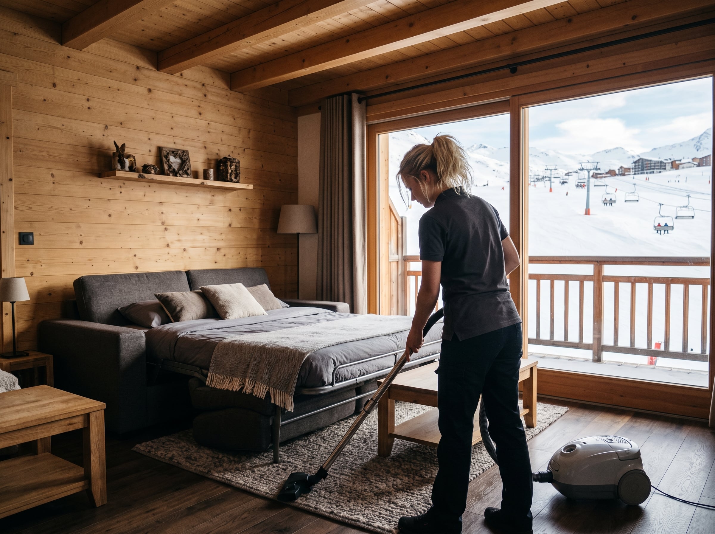 Studios de saisonniers et logements de personnel, rendus propres en fin de saison